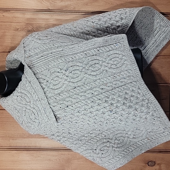Aran Mor Sweaters - Aran Mor Handknit Merino Wool Cape